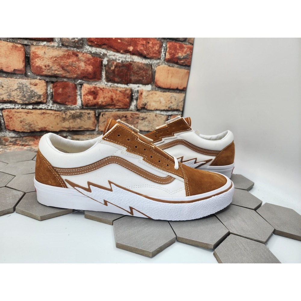Vans Men Sz‎ 9 Old Skool Bolt Suede Sneaker Cathay Spice Brown Wheat Rare
